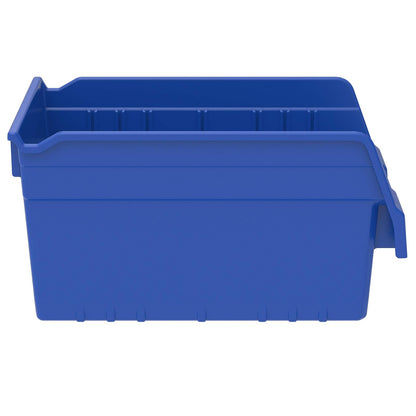 Akro-Mils 30080 ShelfMax Plastic Nesting Shelf Bin Box, 12-Inch L by 8-Inch W by 6-Inch H, Blue, Case of 8