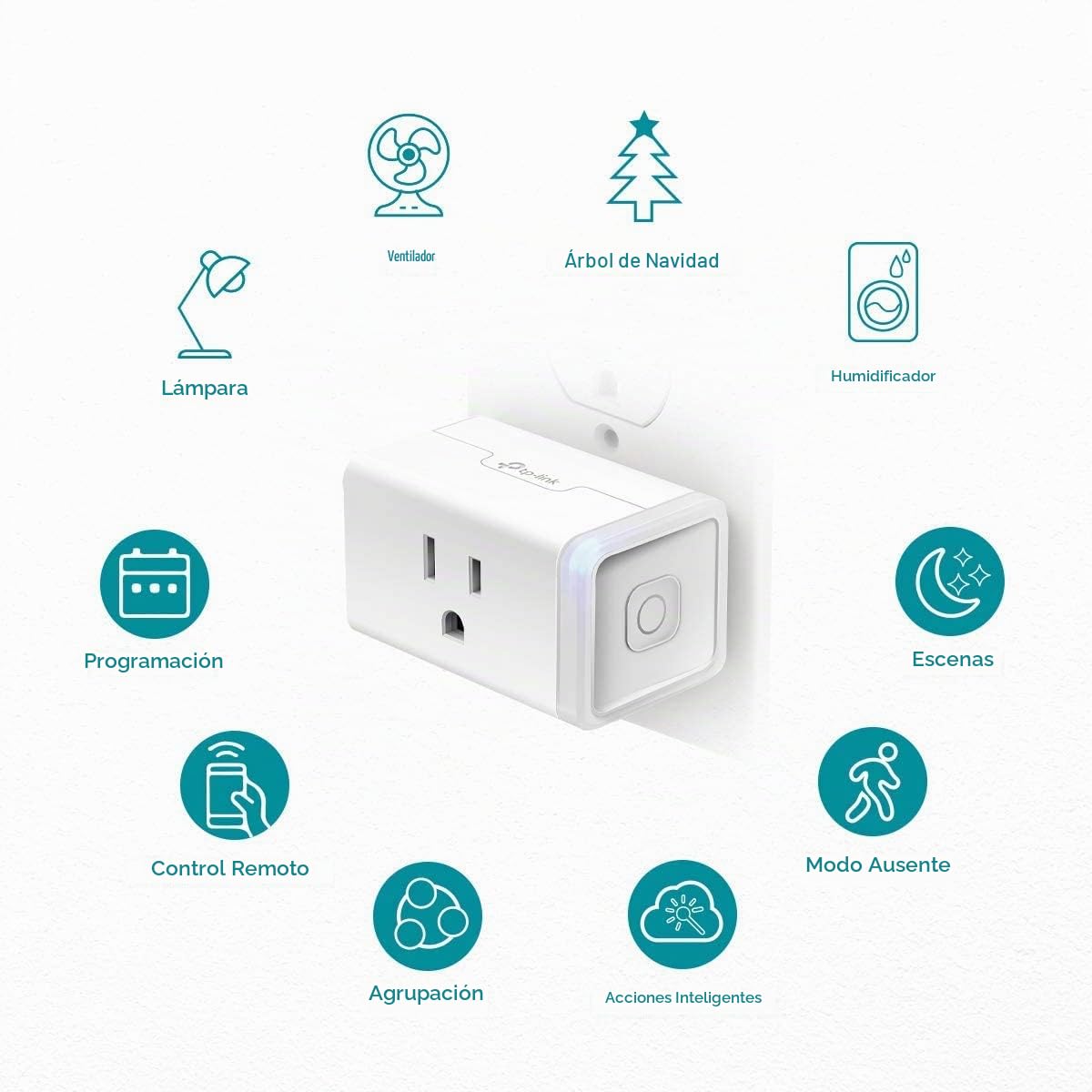 Kasa Smart WiFi Plug Lite by TP-Link - 12A, no requiere Hub, funciona con Alexa y Google (HS103P4)