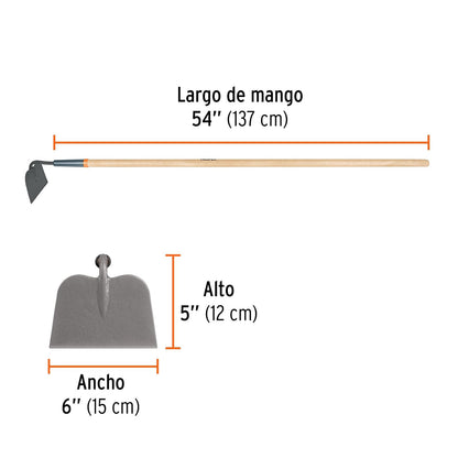Truper ATJ, Azadón jardinero Classic, mango de madera 54"