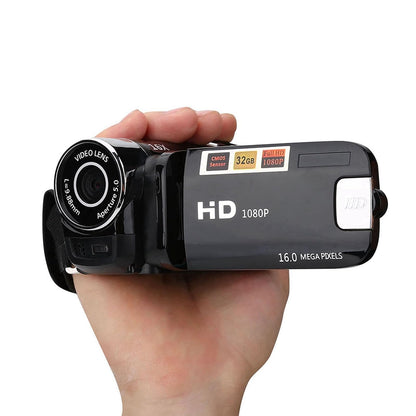 Zopsc Cámara portátil 1080P DV Alta definición Full HD 270 ° Rotación 16X Videocámaras Digitales para videocámaras, para Picnic al Aire Libre, Camping, etc.(Negro, Enchufe de US)