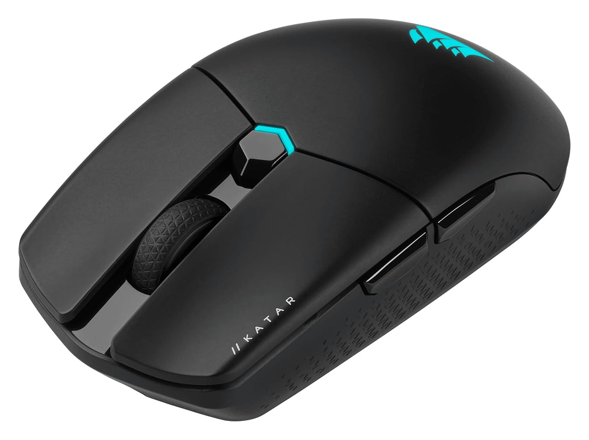 Corsair KATAR Elite Wireless Ratón Ultraligero para Juegos FPS - 26,000 dpi - Forma Simétrica Compacta - hasta 110 Horas de Batería - Compatible con iCUE - PC, PS5, PS4, Xbox - Negro
