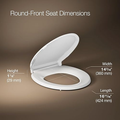 KOHLER 4639-RL-0 Cachet ReadyLatch Asiento de inodoro redondo de cierre suave, color blanco