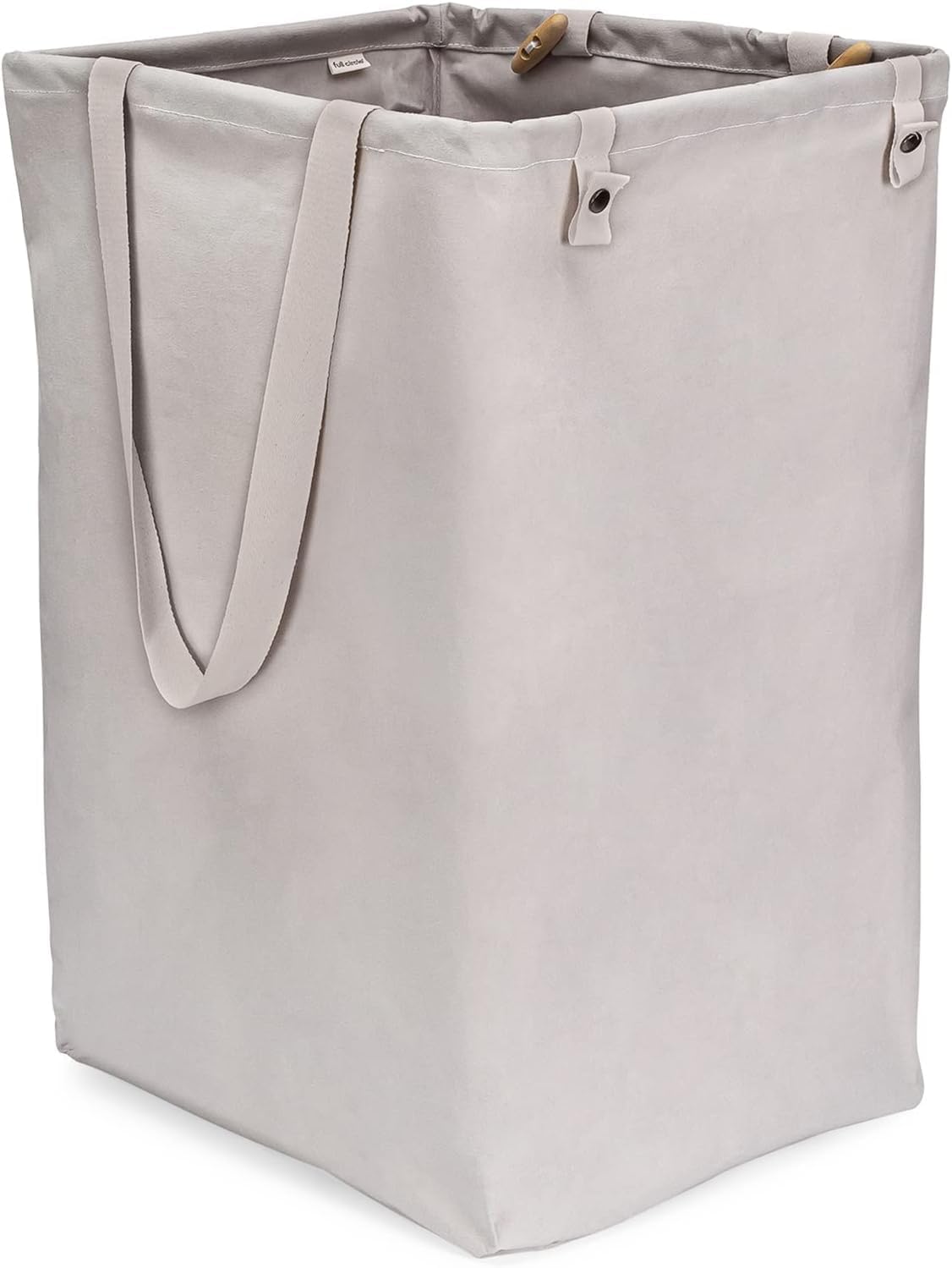 Full Circle Loads of Fun - Cesta plegable para ropa sucia y toallas, bolsa de lavandería de algodón orgánico de pie alto con asas largas, ideal para baño, dormitorio o habitación de los niños, gris