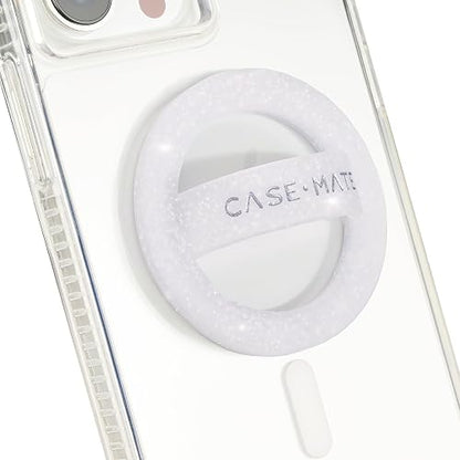 Case-Mate MagSafe Loop Grip Agarre magnético para teléfono | Empuñaduras De Teléfono MagSafe Suaves Y Plegables Delgadas para La Parte Posterior del Teléfono para iPhone Pro MAX 16 - Destello Blanco
