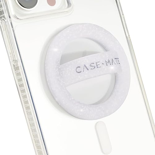 Case-Mate MagSafe Loop Grip Agarre magnético para teléfono | Empuñaduras De Teléfono MagSafe Suaves Y Plegables Delgadas para La Parte Posterior del Teléfono para iPhone Pro MAX 16 - Destello Blanco