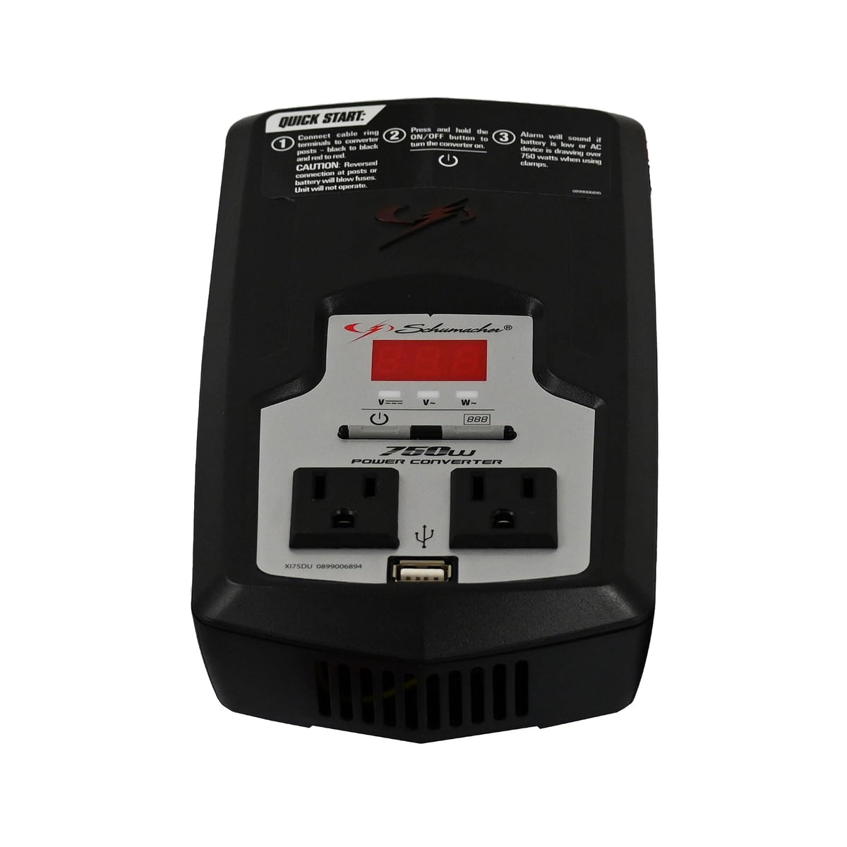 Schumacher XI75DU Inversor de Corriente Digital 750W para Automóviles, Negro