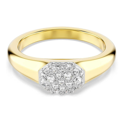 Swarovski Anillo Dextera, Tallas mixtas, Blanco, Baño tono oro