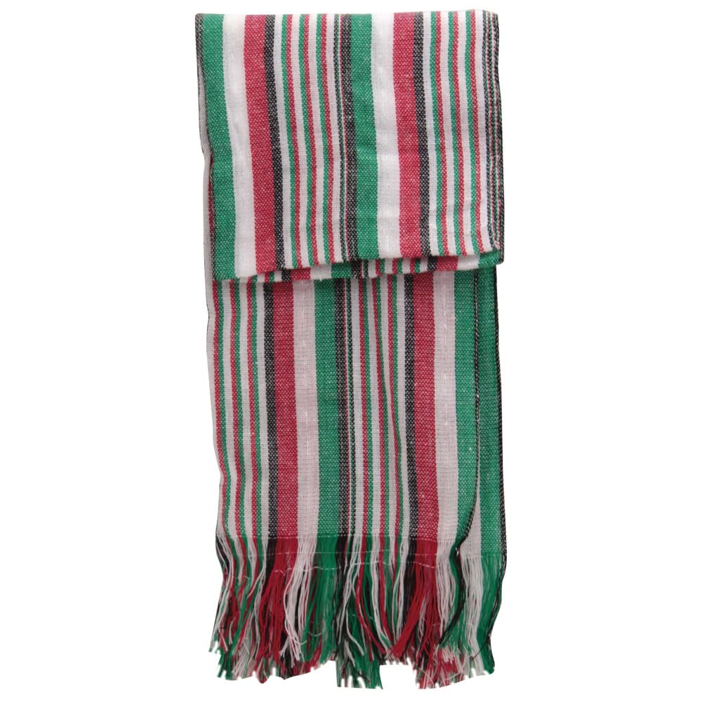 REV Accesorios Reboso Básico Tricolor, Vestimenta Fiestas Patrias Mexicanas, Diseño Viva México, 45x105cm