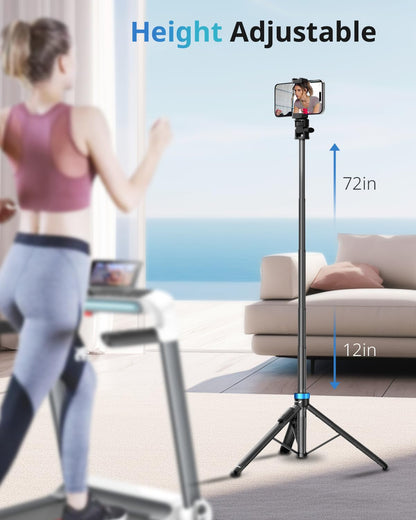 UBeesize Trípode 72" con Control Remoto. Estable y portátil para iPhone, Android y cámaras
