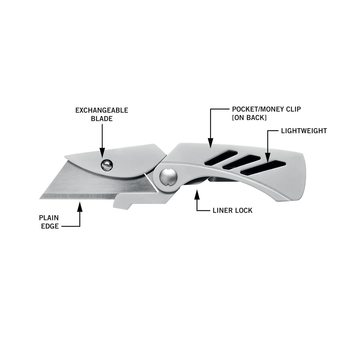 Gerber Gear EAB Lite Cuchillo de afeitar de bolsillo con clip para dinero, cuchillo plegable de acero inoxidable EDC Gear con cuchilla cortadora de caja para llevar todos los días