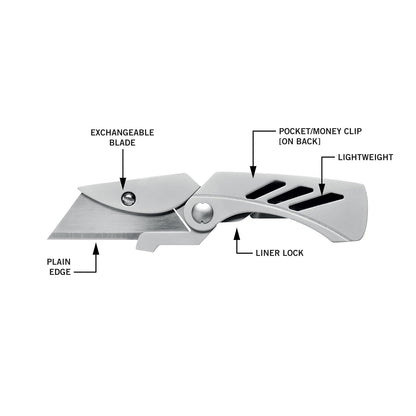 Gerber Gear EAB Lite Cuchillo de afeitar de bolsillo con clip para dinero, cuchillo plegable de acero inoxidable EDC Gear con cuchilla cortadora de caja para llevar todos los días