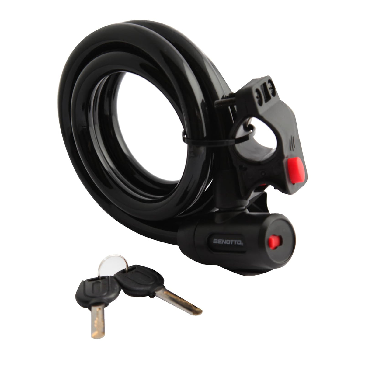 Benotto Candado LOCKI 100 Espiral 15x1800mm 2xLlaves Negro TY571