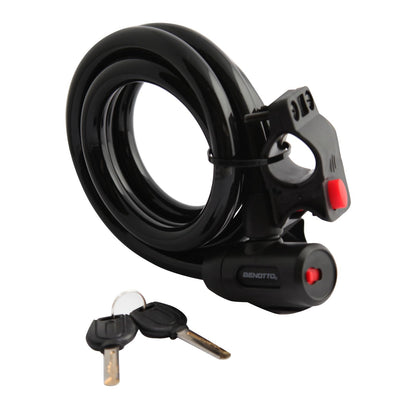 Benotto Candado LOCKI 100 Espiral 15x1800mm 2xLlaves Negro TY571