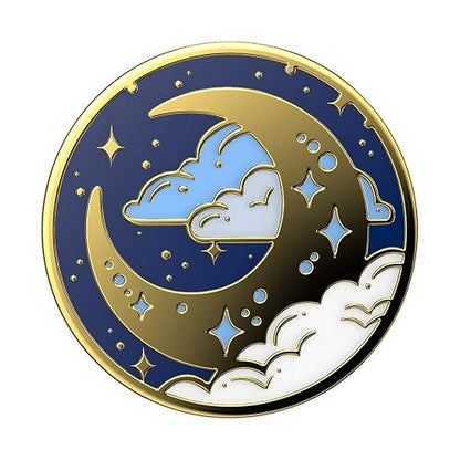 PopSockets PopGrip: Agarre para teléfono y Soporte para teléfono, Plegable, Parte Superior Intercambiable, Esmalte Fly Me to The Moon