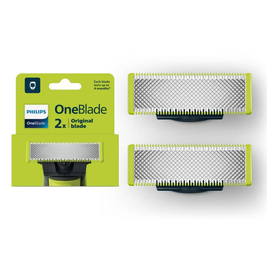 Philips OneBlade Cuchillas de Repuesto 2 Piezas | Diseñado para cortar el vello, no tu piel | Durabilidad de hasta 4 meses de uso | 2 piezas | QP220/50