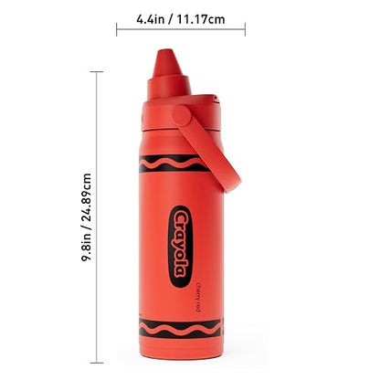 CamelBak Crayola Chug - Botella de agua de acero inoxidable, color rojo cereza, 16 onzas