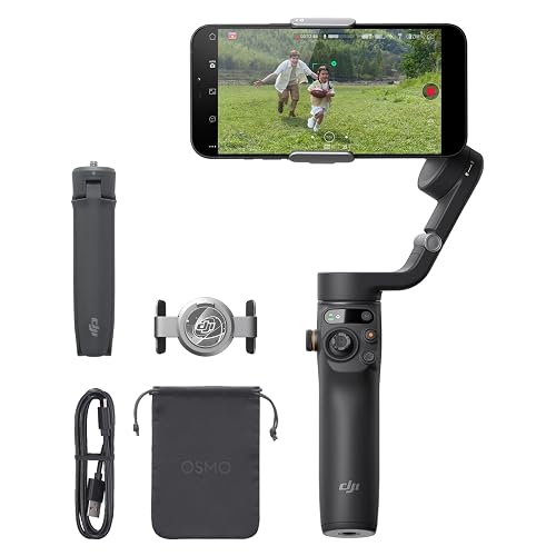 DJI Osmo Mobile 6 - Estabilizador de cardán para teléfono celular de 3 ejes, varilla de extensión integrada, portátil y plegable, cardán Android y iPhone con ShotGuides, estabilizador de Vlogging