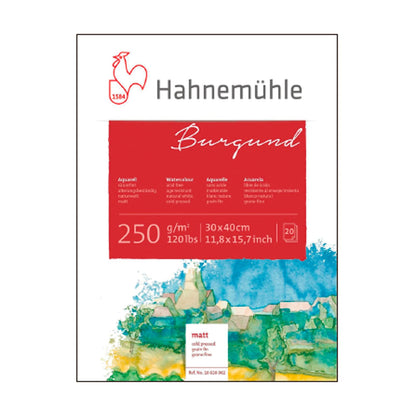 Hahnemühle Block Burgund Papel Matt para Acuarela 17 X 24 cm