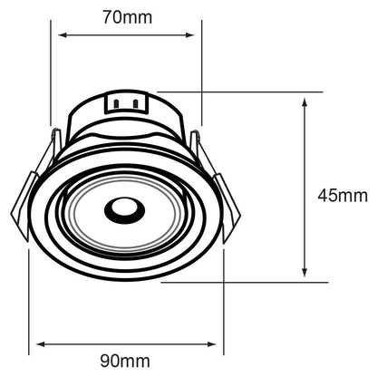 Tecnolite Lámpara LED Empotrada Interior 7YDLED155MV30S, 7 W, 100-240 V, 3000 K, Satinado