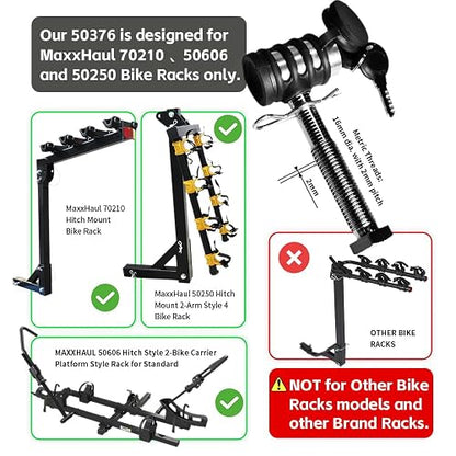 MaxxHaul Pin de Bloqueo Roscado 50376 para Soportes de Bicicleta 70210, 50250 y 50606, Negro