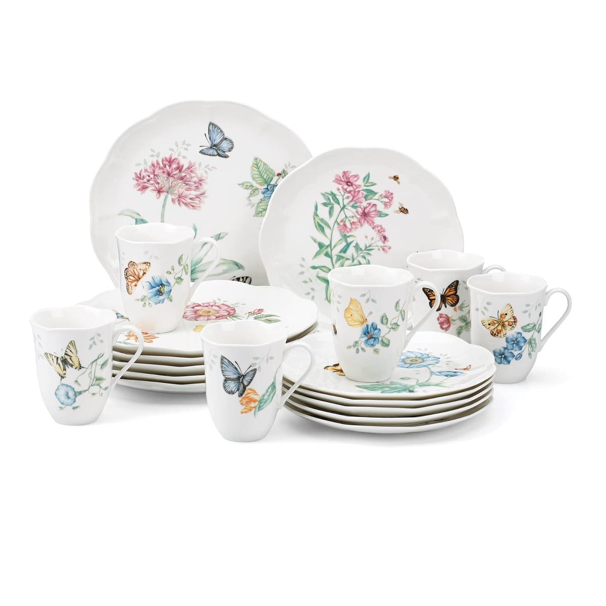 Lenox Set de vajilla de mariposas en la pradera.
