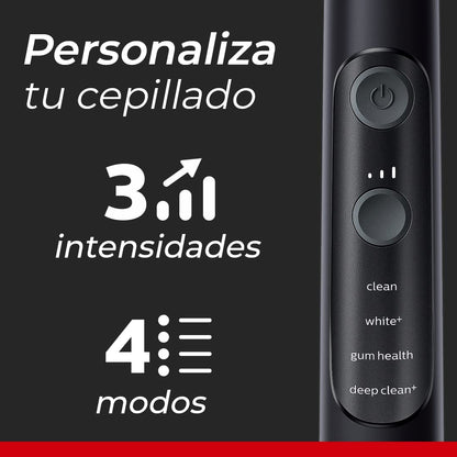 Philips Colgate Cepillo de Dientes Eléctrico SonicPro 70 Recargable | Con 3 Cabezales de Repuesto y Estuche de Viaje, Limpieza Bucal Completa y Personalizada