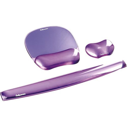 Fellowes - Alfombrilla de ratón y reposamuñecas de gel transparente, color morado