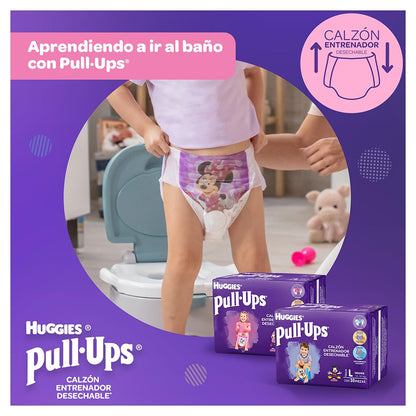 Huggies Pull-Ups Calzoncitos Entrenadores, Talla Grande Niña, Paquete con 30 Piezas, Ideal para niñas de entre 15 a 18 kg