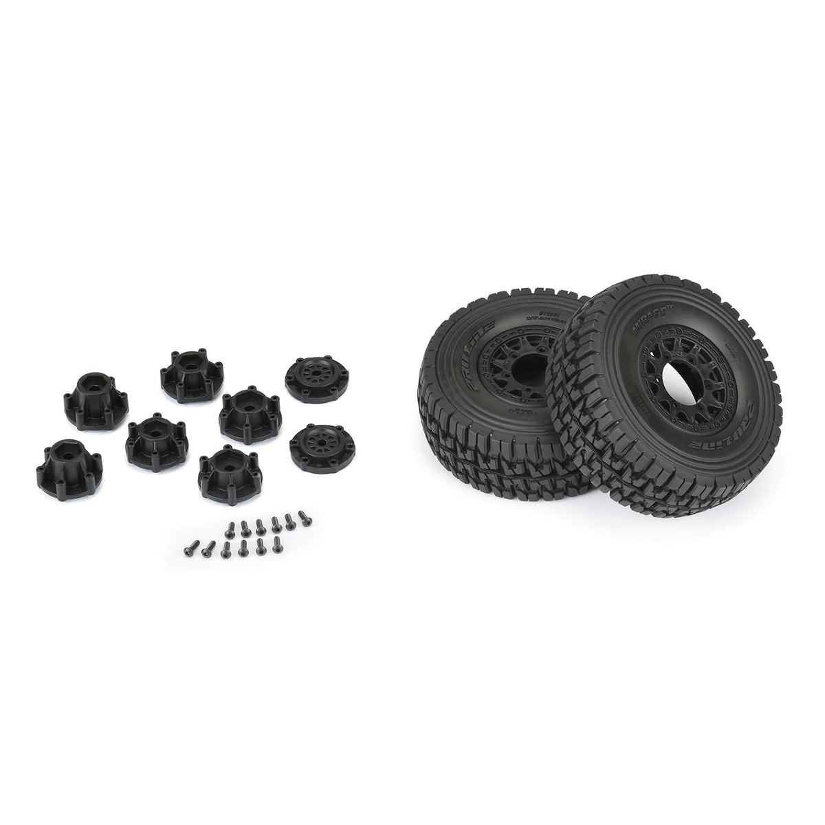 Pro-line Racing Mirage TT - Neumáticos SC con cinturón de 2.2"/3" montados en Raid Negro 6x30 ruedas hexagonales extraíbles de 12 mm y 14 mm 2 PRO1024811