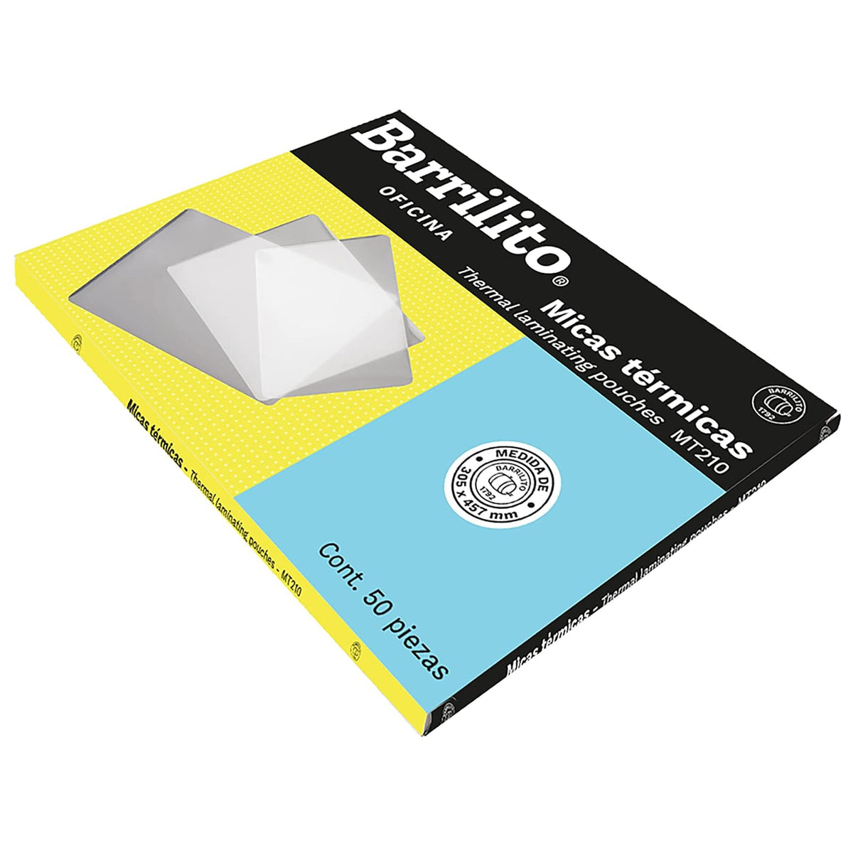 Barrilito Mica Térmica Doble Carta Rígida 305x457mm 8 mil 50 piezas