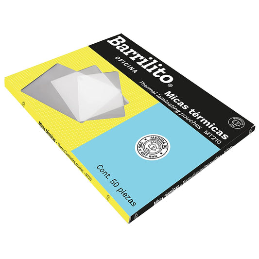 Barrilito Mica Térmica Doble Carta Rígida 305x457mm 8 mil 50 piezas