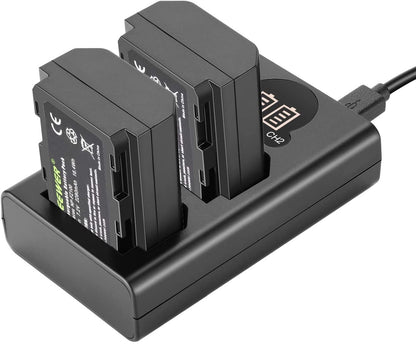 NEEWER NP-FZ100 2280mAh batería de Repuesto y Cargador con visualización LCD, 2 Paquetes, Compatible con Sony ZV-E10II A9III A7CII ZV-E1 A7III A7IV FX3 FX30 A6700 A1 A7C A7CR A7RIV A7RV A7SIII A9II