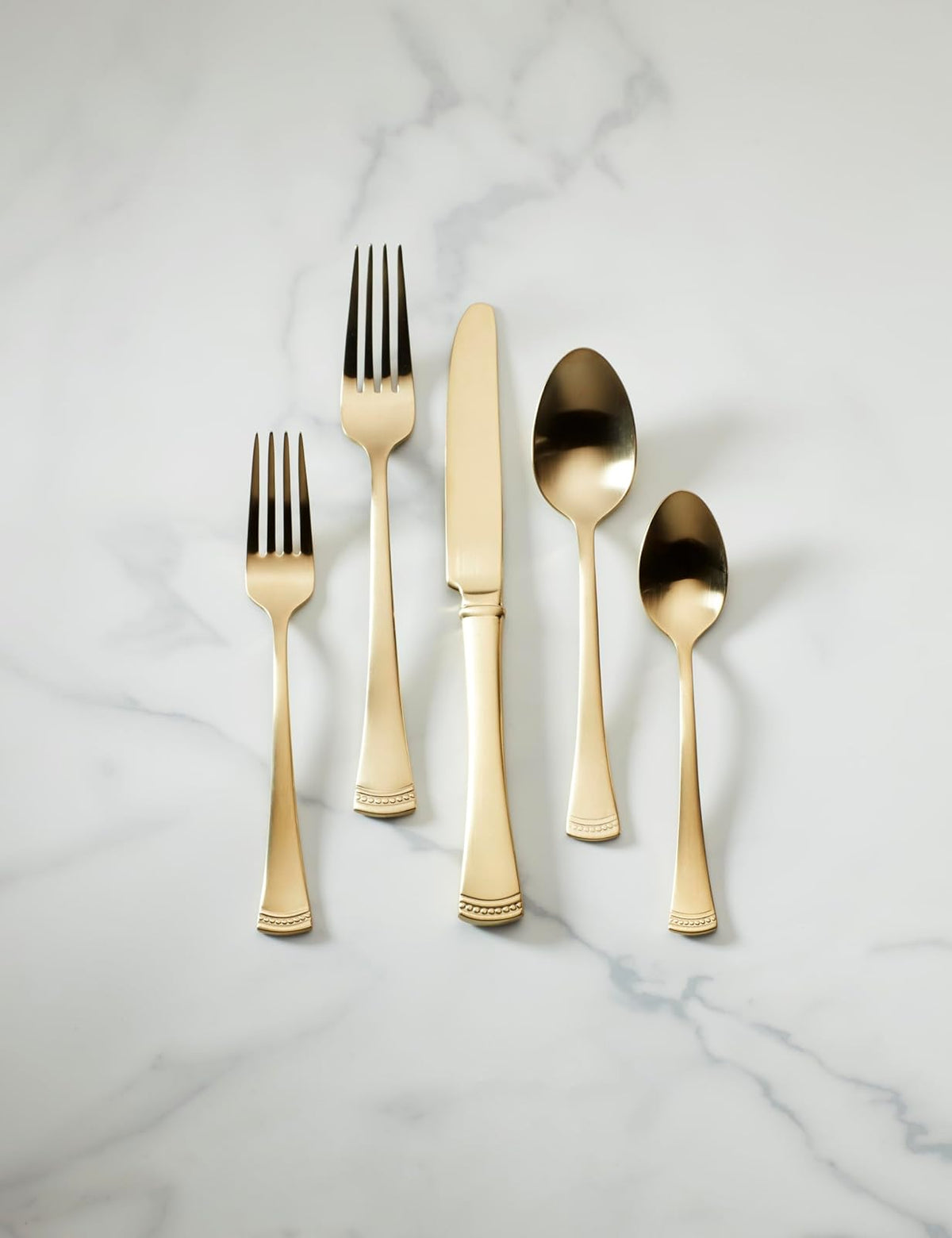 Lenox Cubiertos Portola Gold 20 Piezas para 4 Comensales, Acero Inoxidable 18/10, Acabado Dorado Satinado