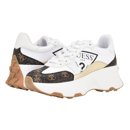GUESS Calebb3 Zapatillas de Plataforma para Mujer - 26.5 cm - Blanco - café 145