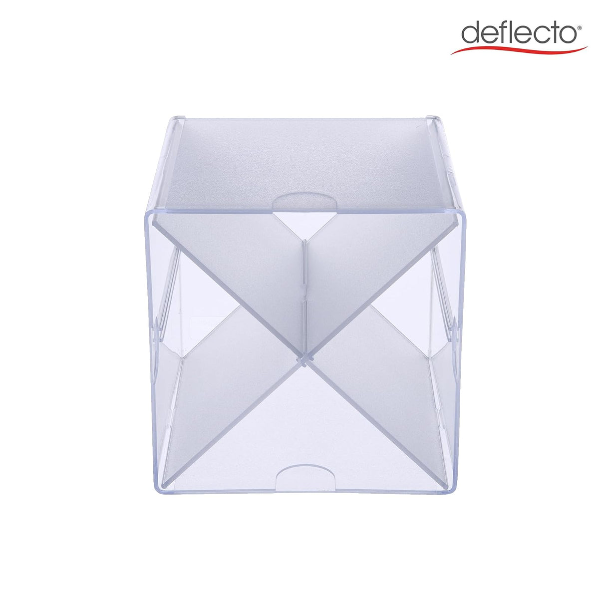 Deflecto Organizador tipo cubo apilable, organizador de escritorio y para manualidades, Divisor cruzado, Transparente, Apple