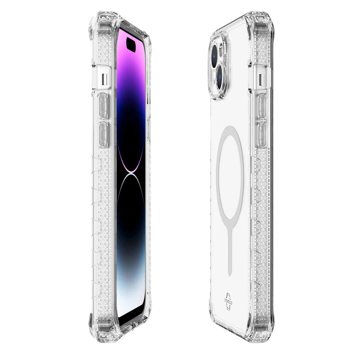 ItSkins Supreme R Clear Funda con MagSafe Compatible con iPhone 15, Protección Caídas 4.5m, Bordes Elevados, Defensa Antimicrobiana - Transparente