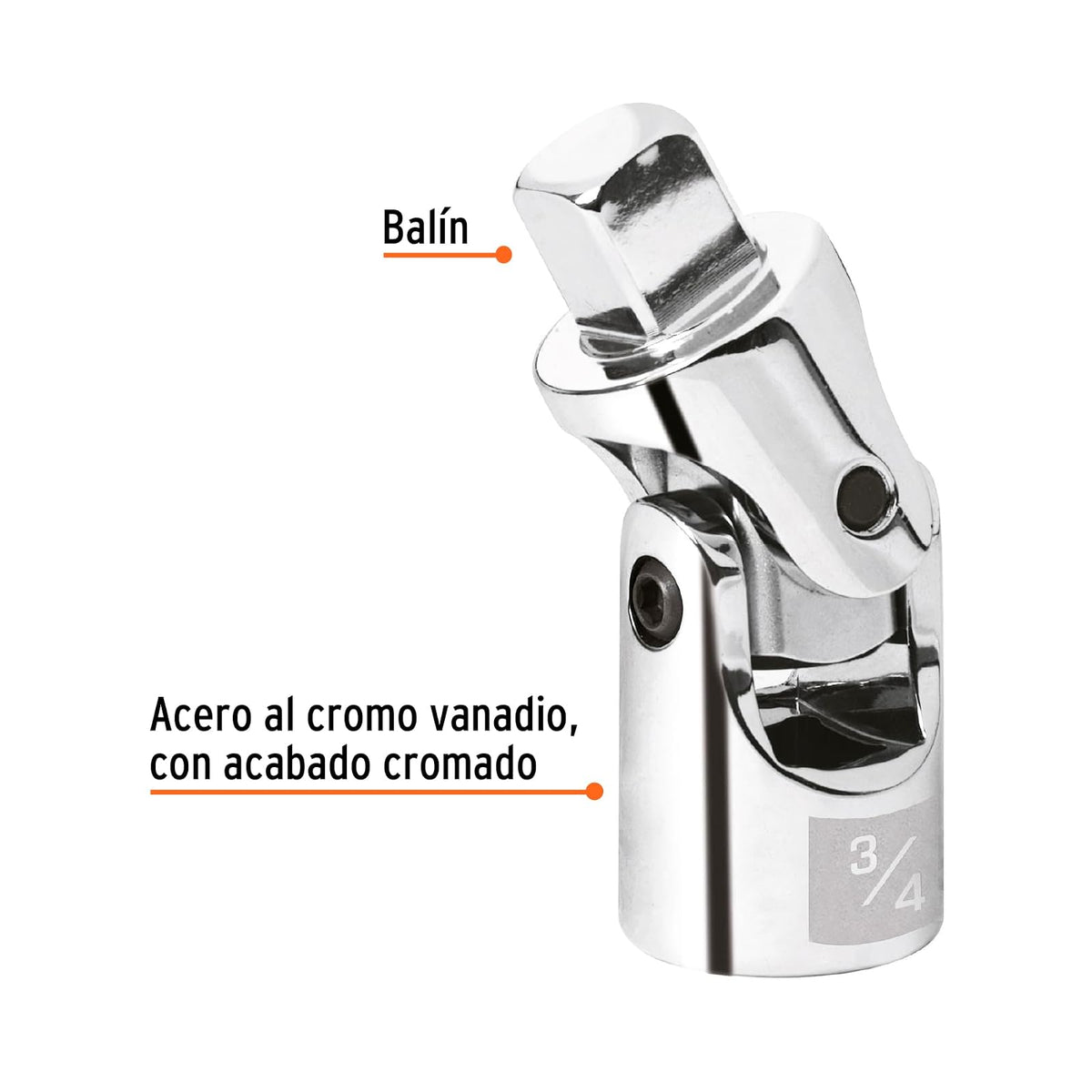 Truper N-5670, Nudo universal para dados cuadro 3/4"