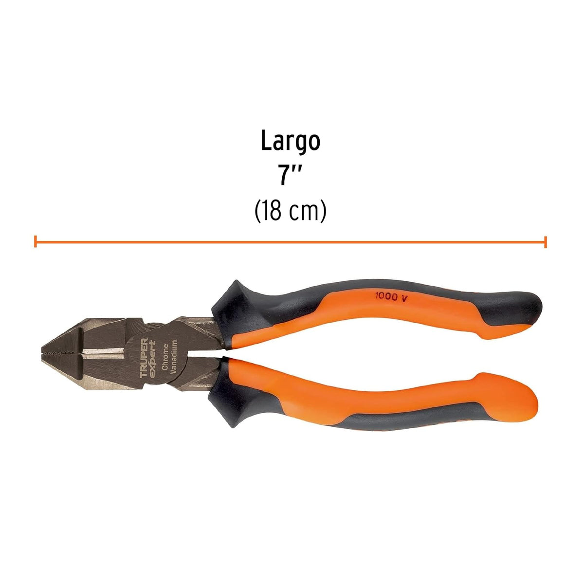 Truper Expert T200-7X, Pinzas de electricista profesionales, comfort grip, 7"
