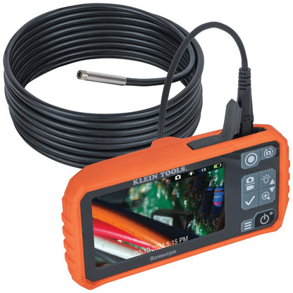 Klein Tools ET17 - utilitario con Serpiente de Cuello de Cisne Impermeable de 5,5 mm, 9,8 pies, LED, visualización LCD de 4,3 Pulgadas, Accesorios, cámara de inspección de endoscopio