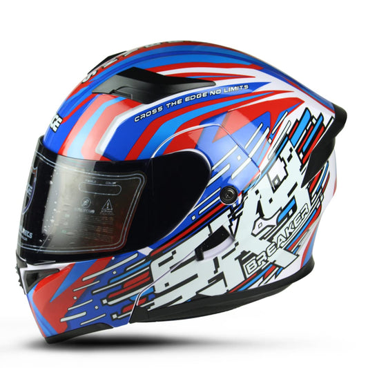 Casco Motocicleta Completo ABATIBLE Marca Edge - Boss - Cerrado Visor ANTIVAHO Certificado Dot Moto Moto Casco Cascos… - Boss SOLID AZUL - ROJO - 2XL