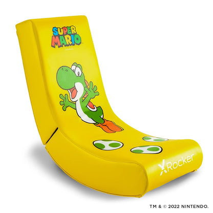 X Rocker Super Mario All-Star Floor Rocker-Yoshi, Silla de Juegos Nintendo, Amarillo