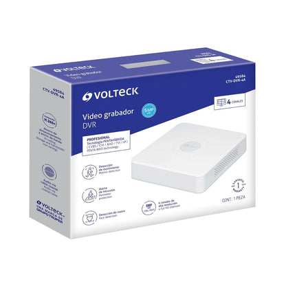 Volteck CTV-DVR-4A, Video Grabador DVR de 4 Canales 5 MP Video en Tiempo Real