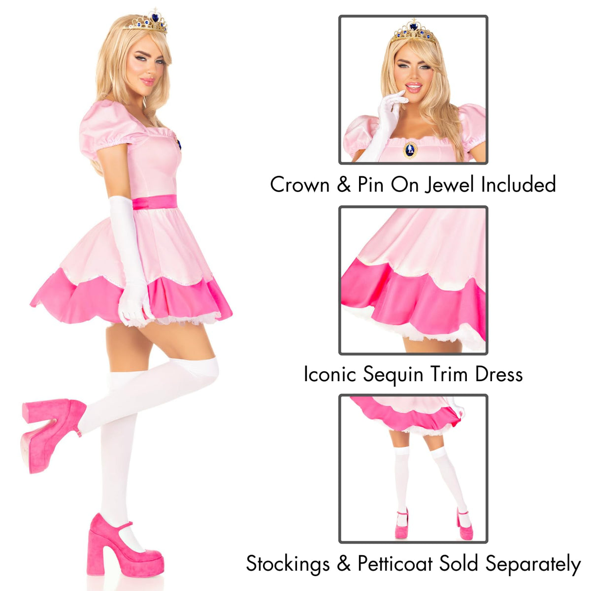 Leg Avenue Peachy Pink Princess Costume Disfraz talla de adulto Mujer