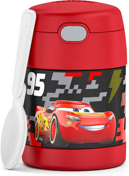 Thermos FUNTAINER Frasco Aislado con Cuchara Diseño Minnie, 10 oz - Carros - 10 onzas (295.73ml)