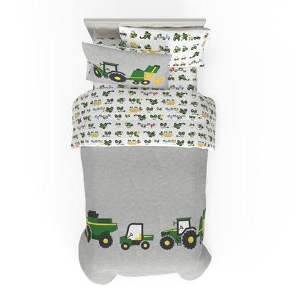 Franco Garfield Juego de Ropa de Cama Reversible, 5 Piezas - 5 Piece Full Size - Verde - John Deere
