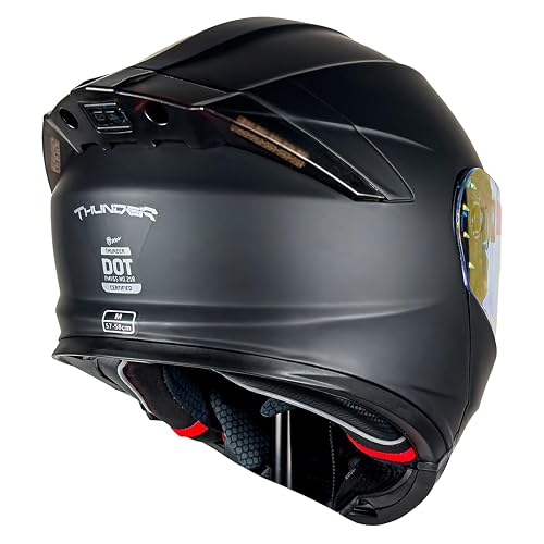 KOV Casco Thunder ABATIBLE Negro Mate para Moto Mica Night Vision Certificado Dot