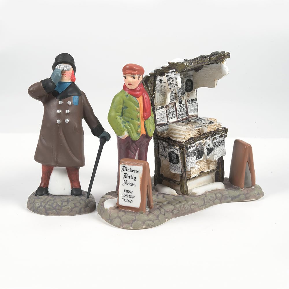 Department 56 Dickens' Village London - Juego de 2 Cifras para periódicos (3.2 Pulgadas