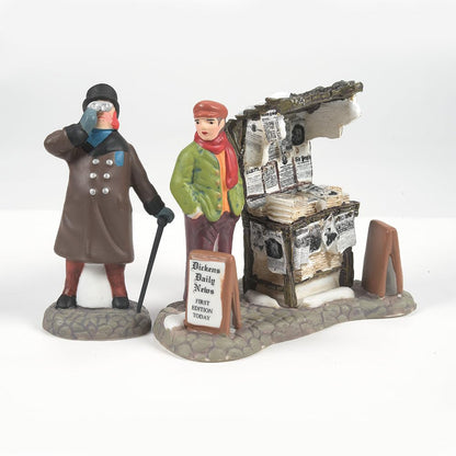 Department 56 Dickens' Village London - Juego de 2 Cifras para periódicos (3.2 Pulgadas