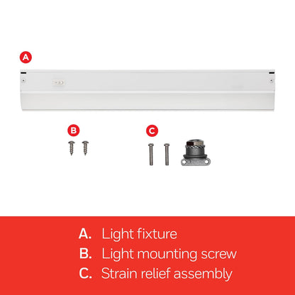 UltraPro 44110 - Luces para debajo del gabinete, con cable de 18 pulgadas, solo encendido/apagado, blanco cálido de 2700 K, iluminación debajo del gabinete, luces debajo del mostrador para cocina