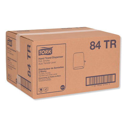 Tork Dispensador de Rollo de Toallas de Mano, Humo, H21, Palanca de Transferencia automática, Mango de Empuje, Alta Capacidad, translúcido, 84TR